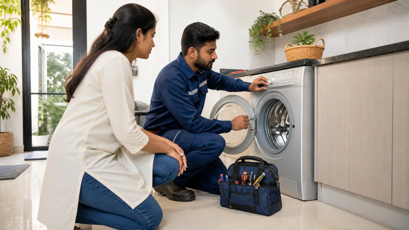 Washing machine service for front load and top load machines in Pudukkottai and Thanjavur
